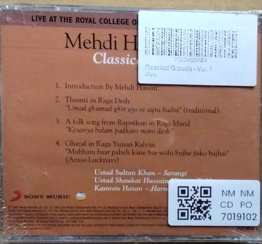 Mehdi Hassan - Classical Ghazals Vol 1 (CD)