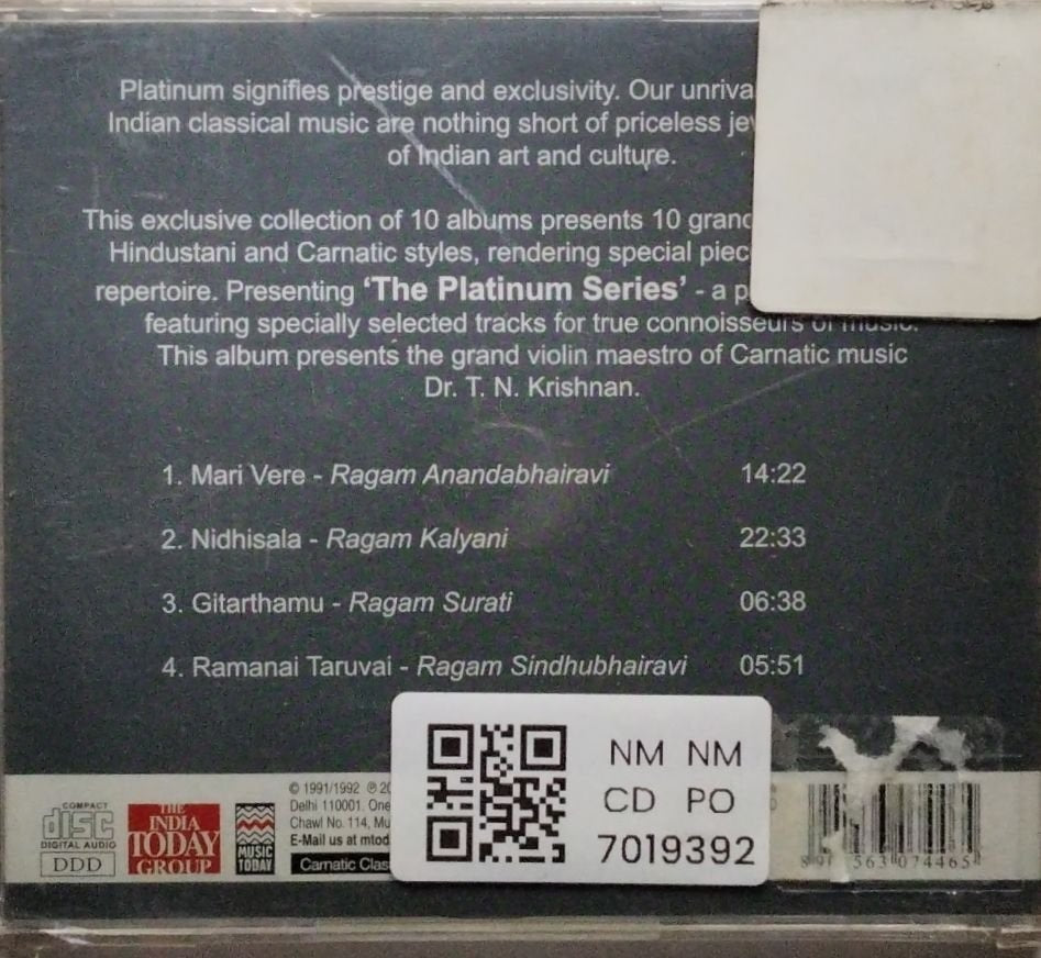 Dr. T. N. Krishnan - Platinum (CD)