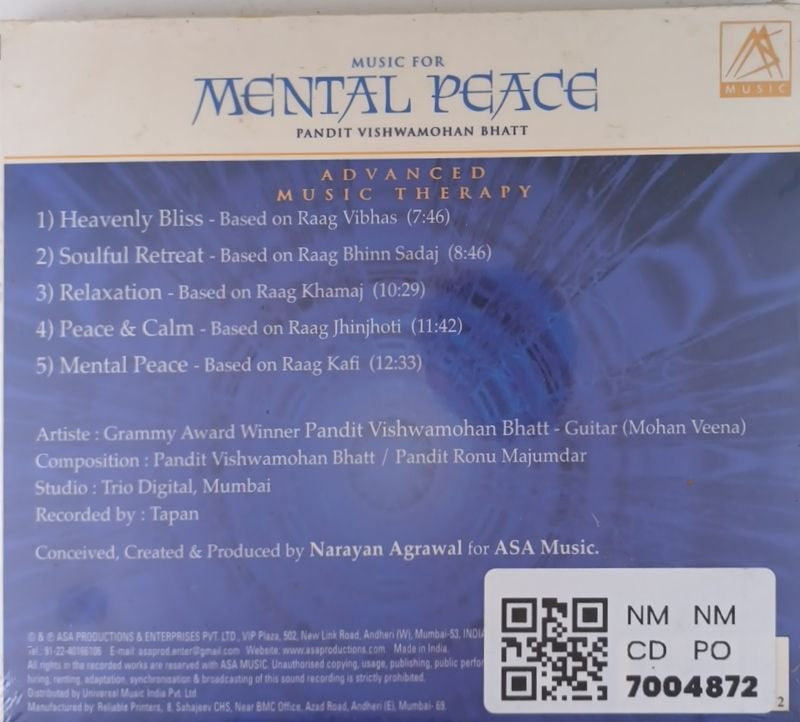 Pandit Vishwamohan Bhatt - Music for Mental Peace (CD)