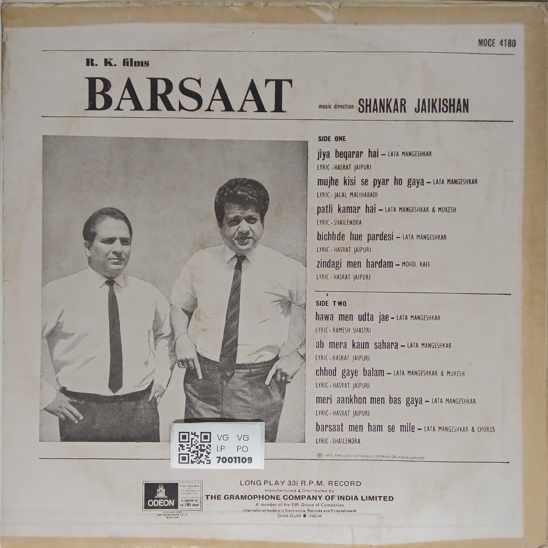 Shankar Jaikishan - Barsaat (Vinyl)