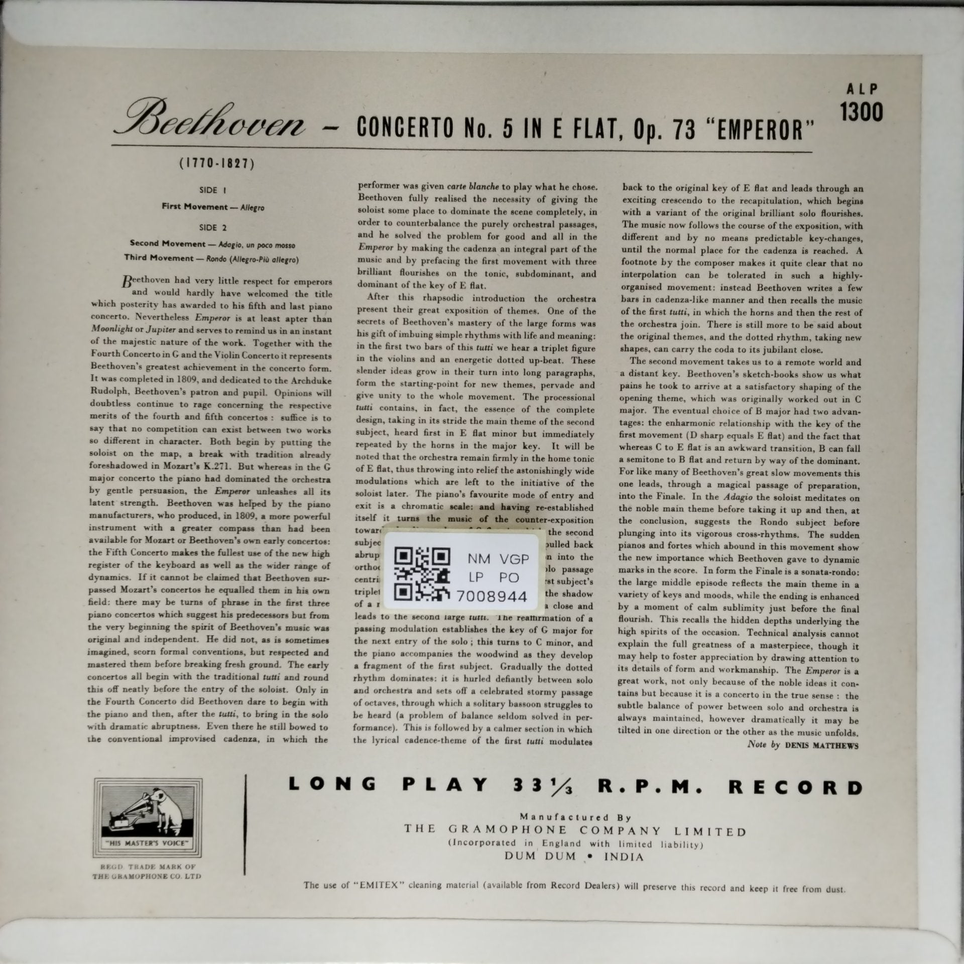 Beethoven, Solomon, Philharmonia Orchestra, Herbert Menges - The Emperor Concerto (Vinyl)