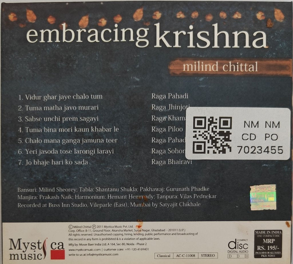 Milind Chittal - Embracing Krishna (CD)