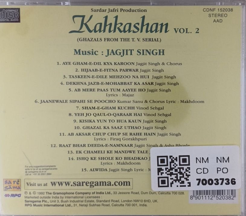 Jagjit Singh - Kahkashan Vol. 2 (CD)