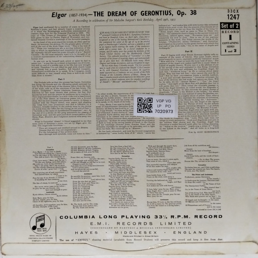 Edward Elgar - The Dream of Gerontius (Vinyl)