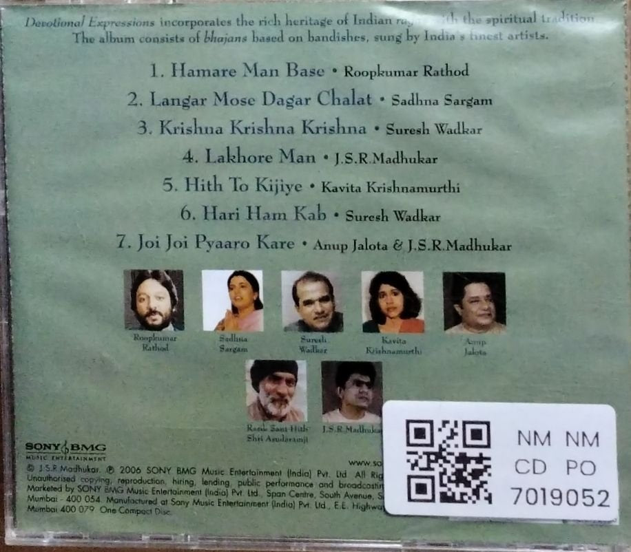 Anup Jalota, Suresh Wadkar, Kavita Krishnamurthi, J.S.R. Madhukar, Roopkumar Rathod, Sadhna Sargam - Devotional Expressions (CD)