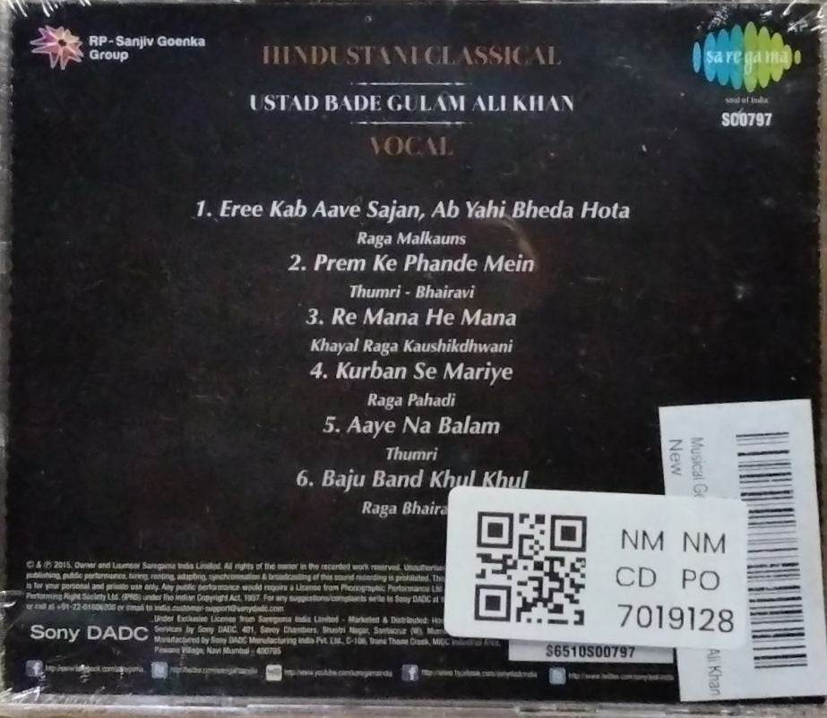 Ustad Bade Ghulam Ali Khan - Musical Genius (CD)