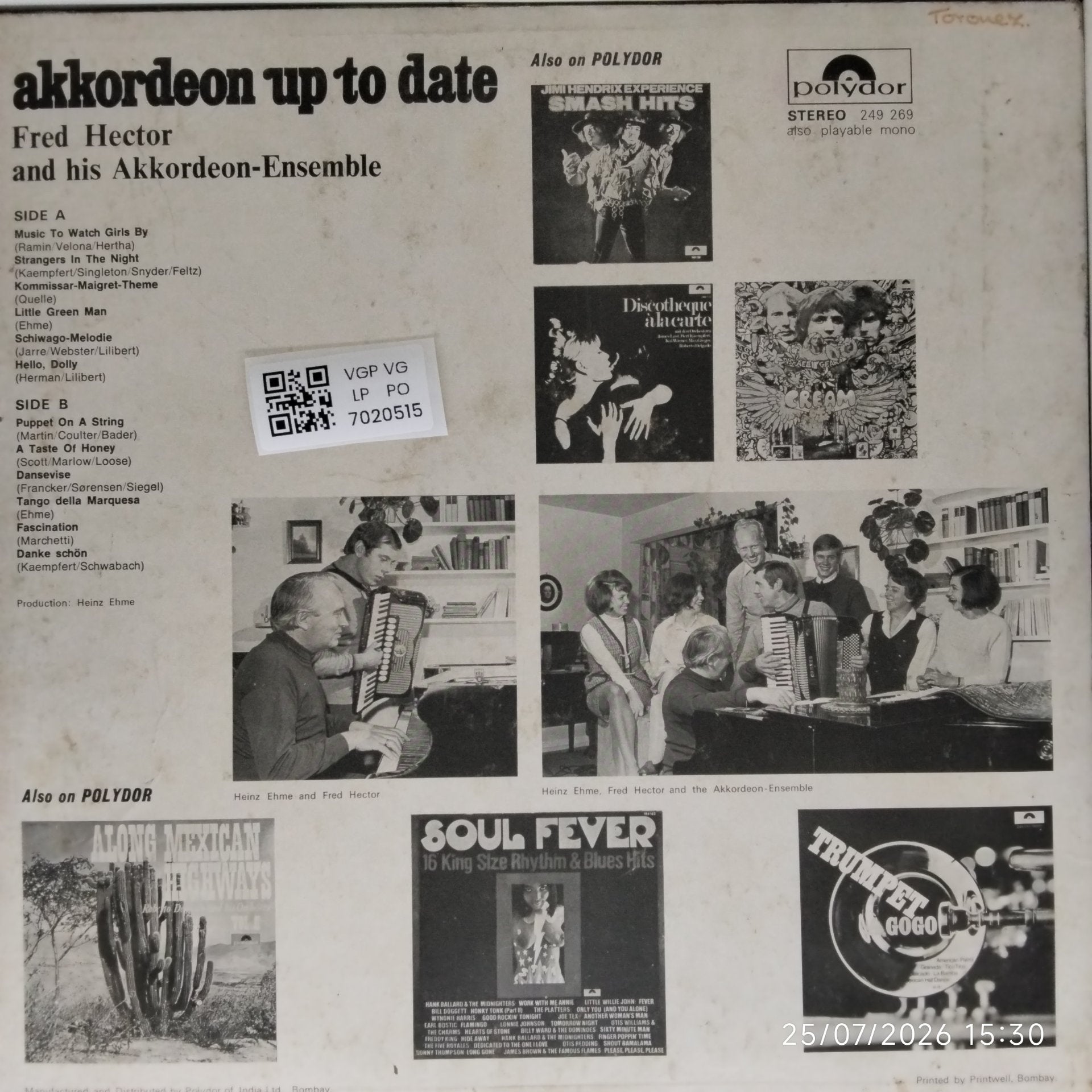 Fred Hector and his Akkordeon-Ensemble - Akkordeon Up To Date (Vinyl)