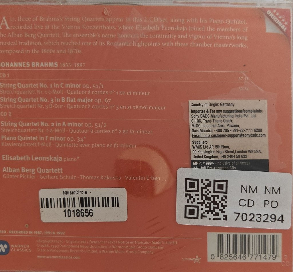 Alban Berg Quartett, Elisabeth Leonskaja - Brahms: String Quartets Opp. 51 & 67 Piano Quintet Op. 34 (CD)