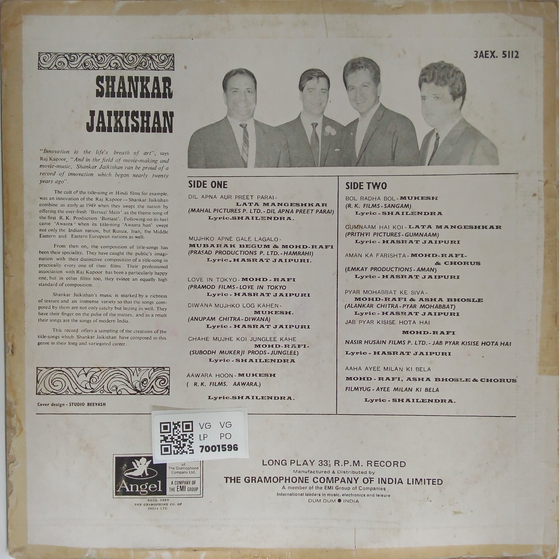 Shankar Jaikishan - Title Songs (Vinyl)