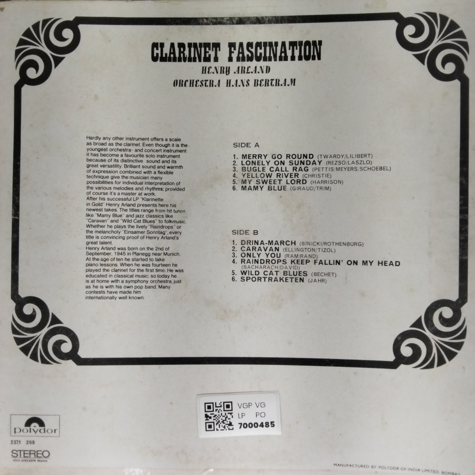 Henry Arland, Orchester Hans Bertram - Clarinet Fascination (Vinyl)