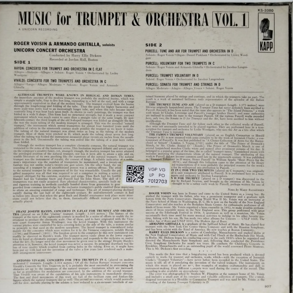Roger Voisin, Armando Ghitalla - Music for Trumpet & Orchestra Vol. 1 (Vinyl)