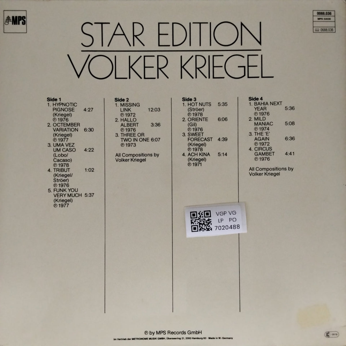 Volker Kriegel - Star Edition (Vinyl) (2)
