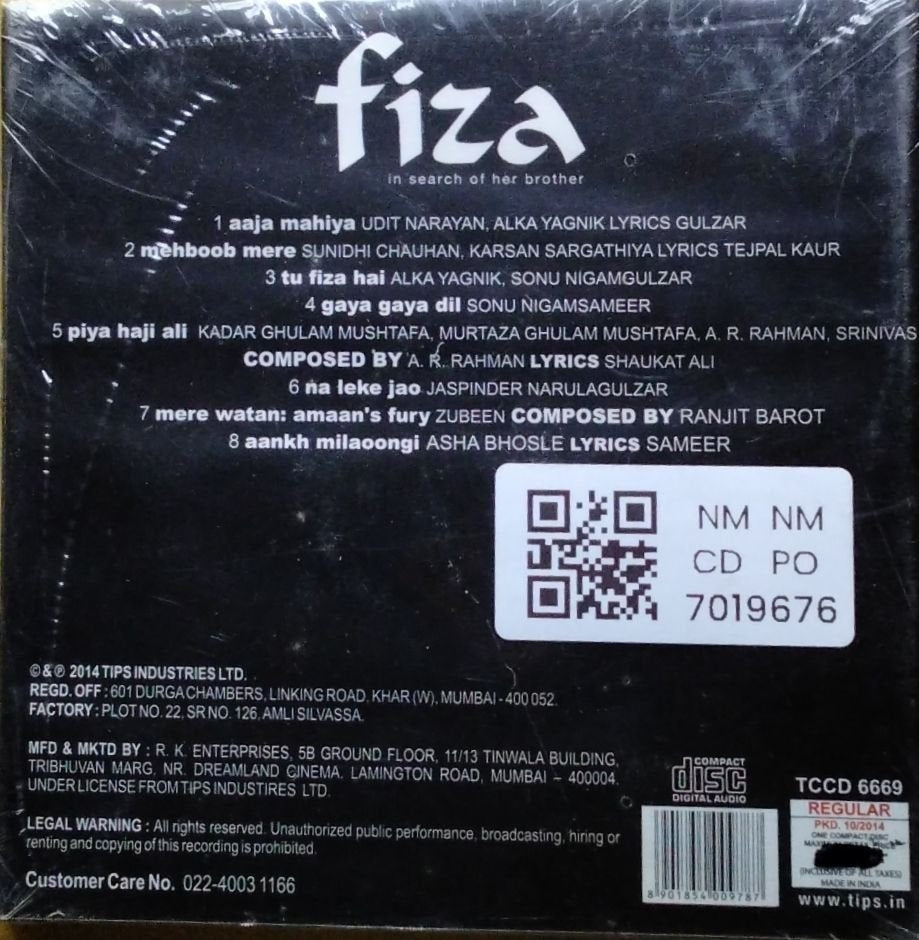 Anu Malik, A. R. Rahman - Fiza (CD)