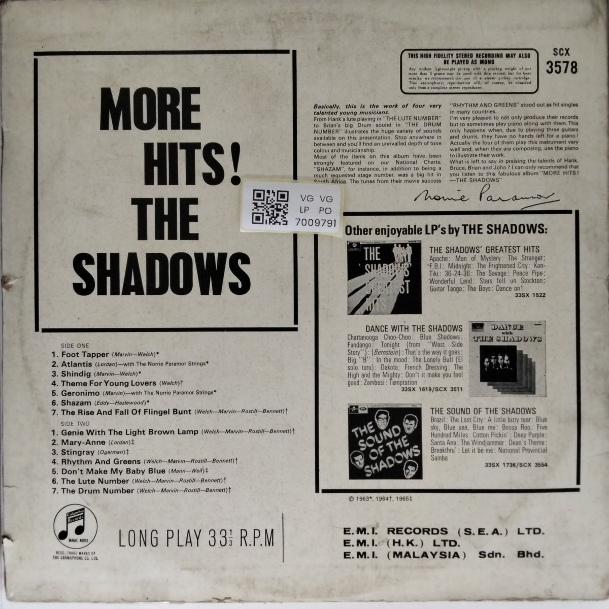 The Shadows - More Hits! (Vinyl)