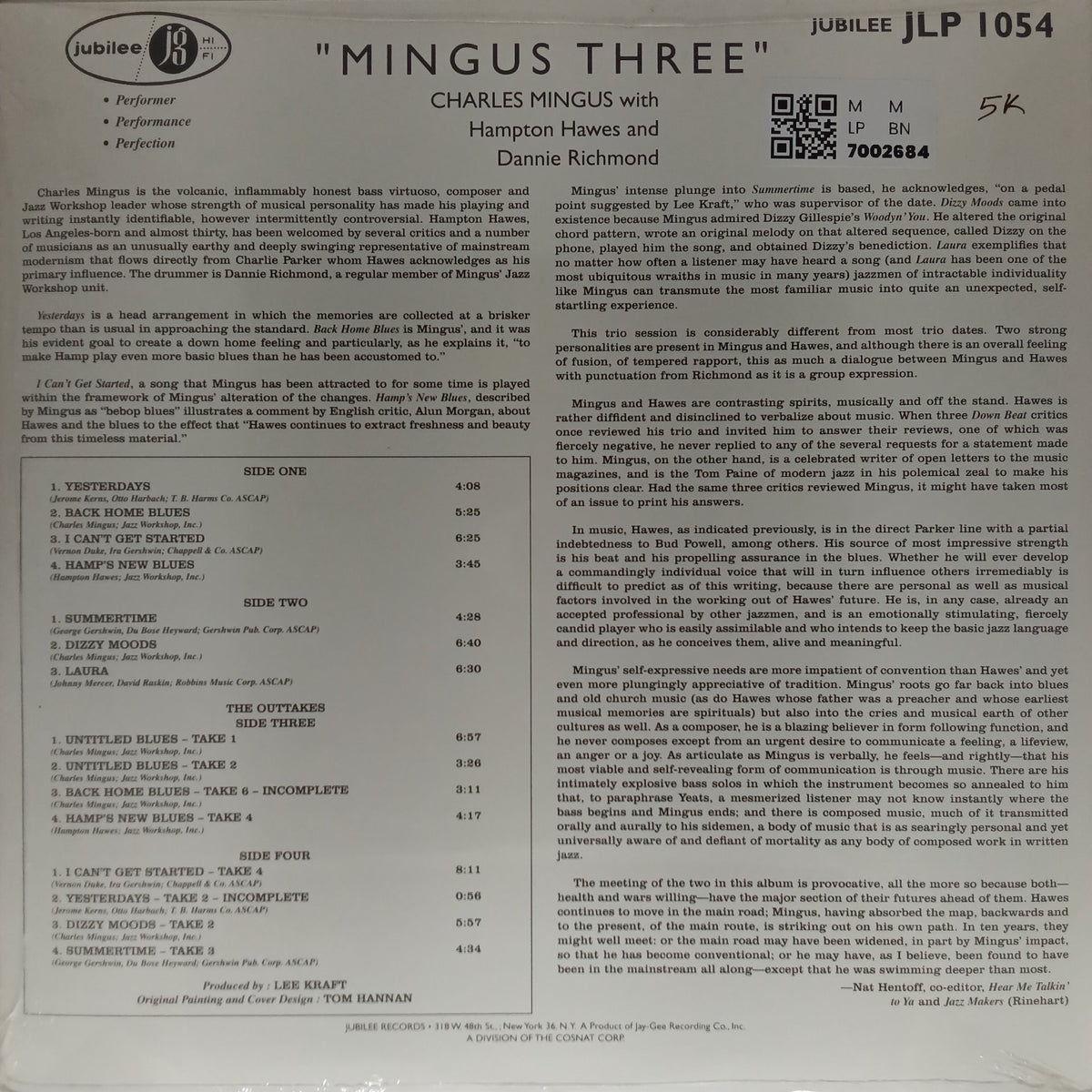 Charles Mingus, Hampton Hawes, Dannie Richmond - Trio (Vinyl) (2)