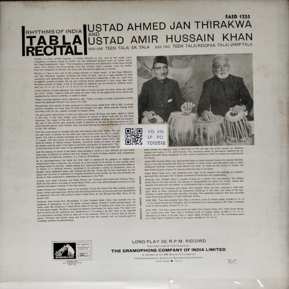 Ustad Ahmed Jan Thirakwa, Ustad Amir Hussain Khan - Rhythms of India (Vinyl)