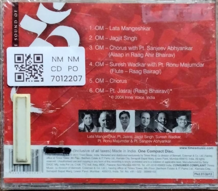 Lata Mangeshkar, Pt. Jasraj, Jagjit Singh, Suresh Wadkar, Pt. Ronu Majumdar, Pt. Sanjeev Abhyankar - The Sound of Om (CD)