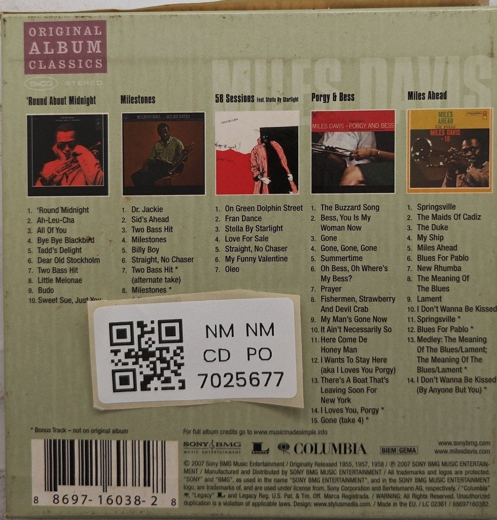 Miles Davis - Original Album Classics (CD) (5)