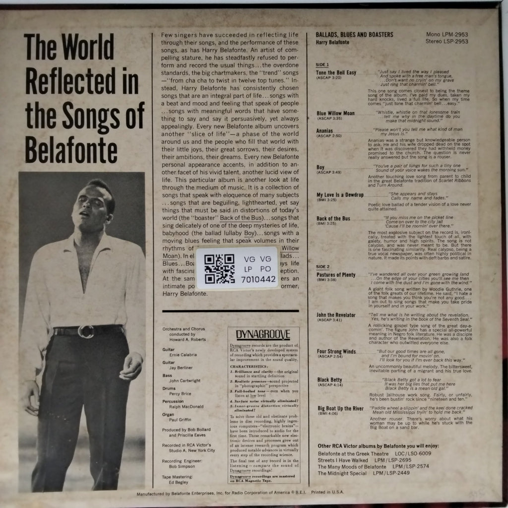 Harry Belafonte - Ballads, Blues and Boasters (Vinyl)