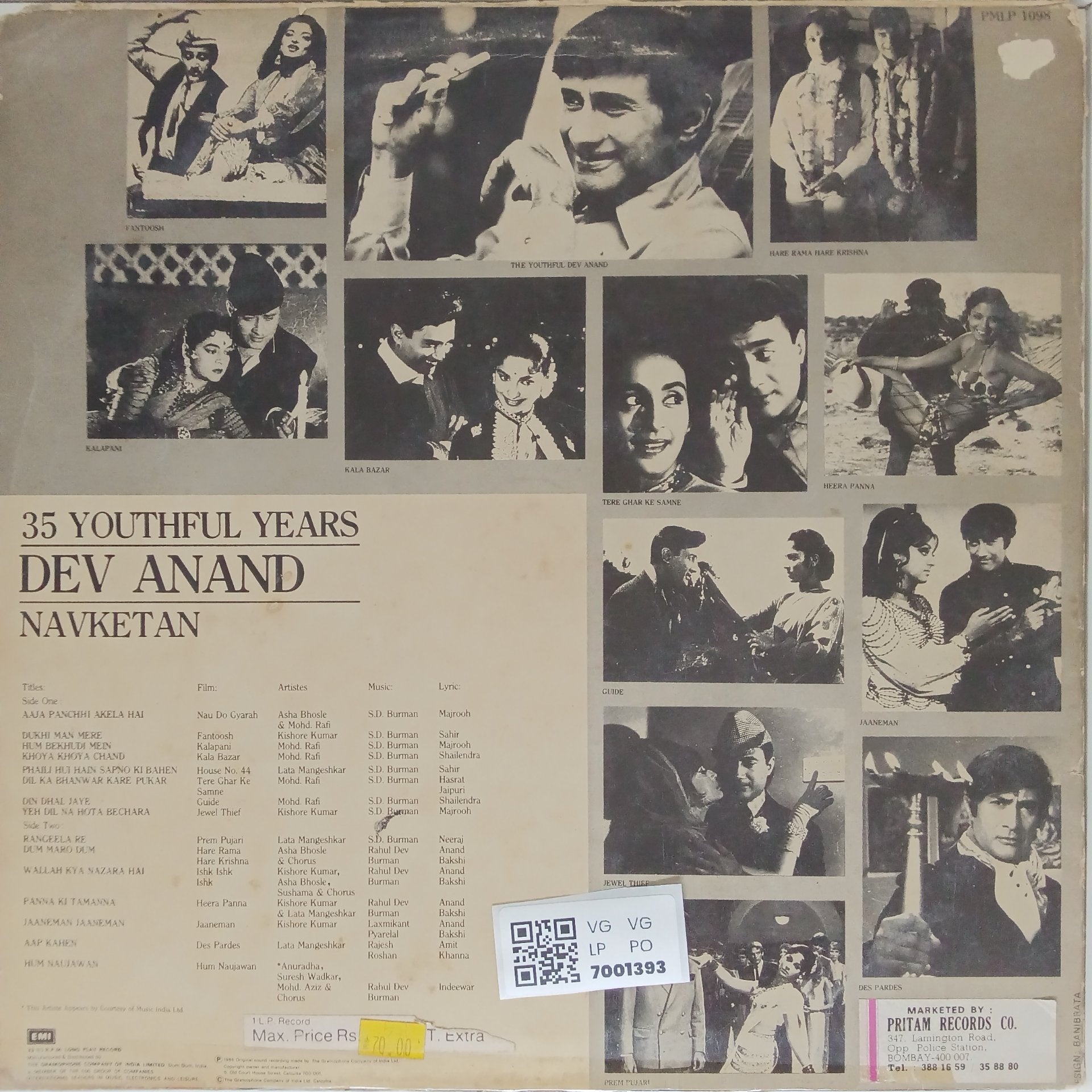 S. D. Burman - 35 Youthful Years Dev Anand (Vinyl)