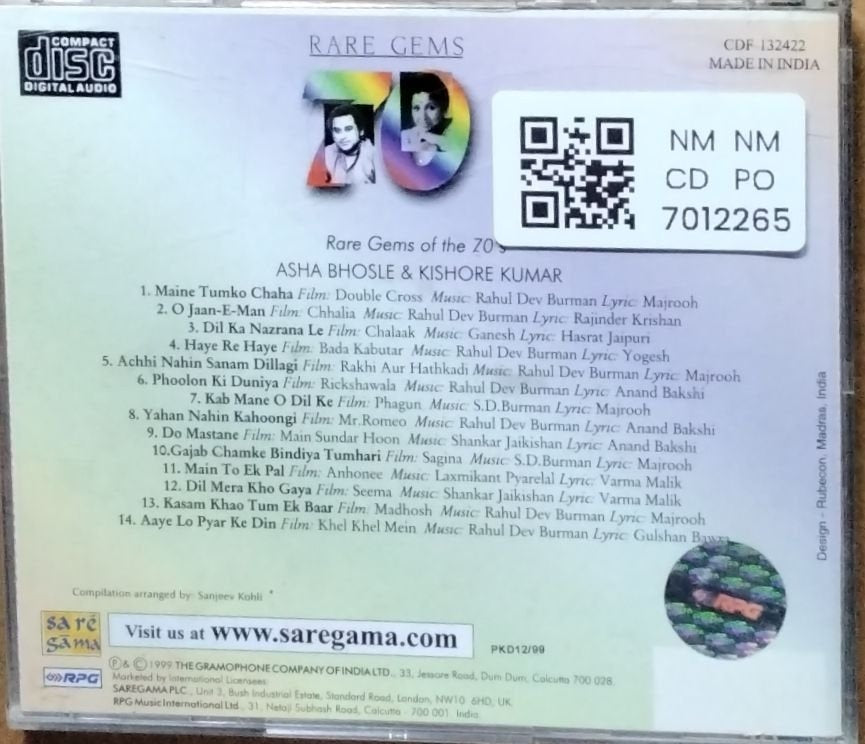 Asha Bhosle, Kishore Kumar - Rare Gems of '70's (CD)