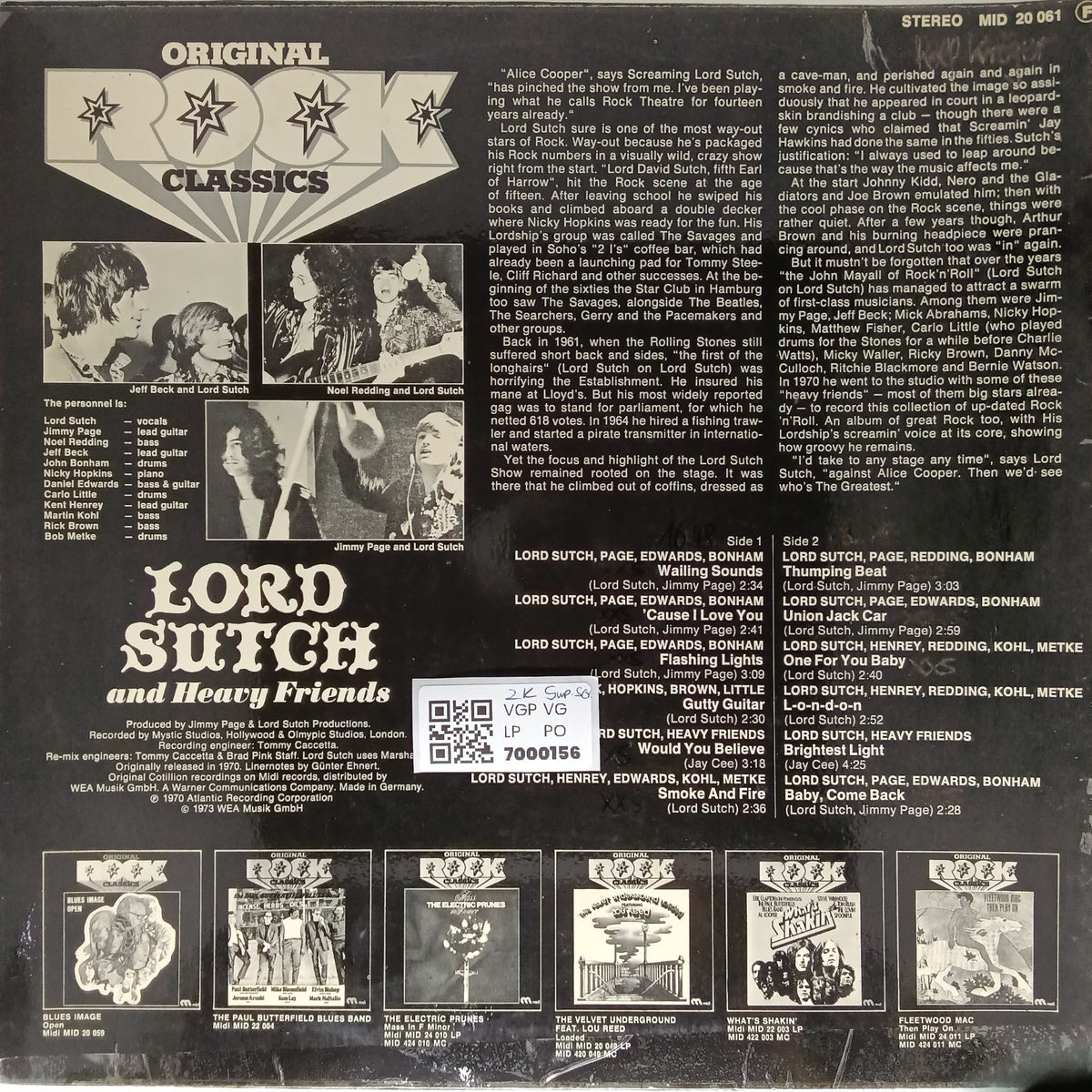 Lord Sutch and Heavy Friends - Lord Sutch and Heavy Friends (Vinyl)