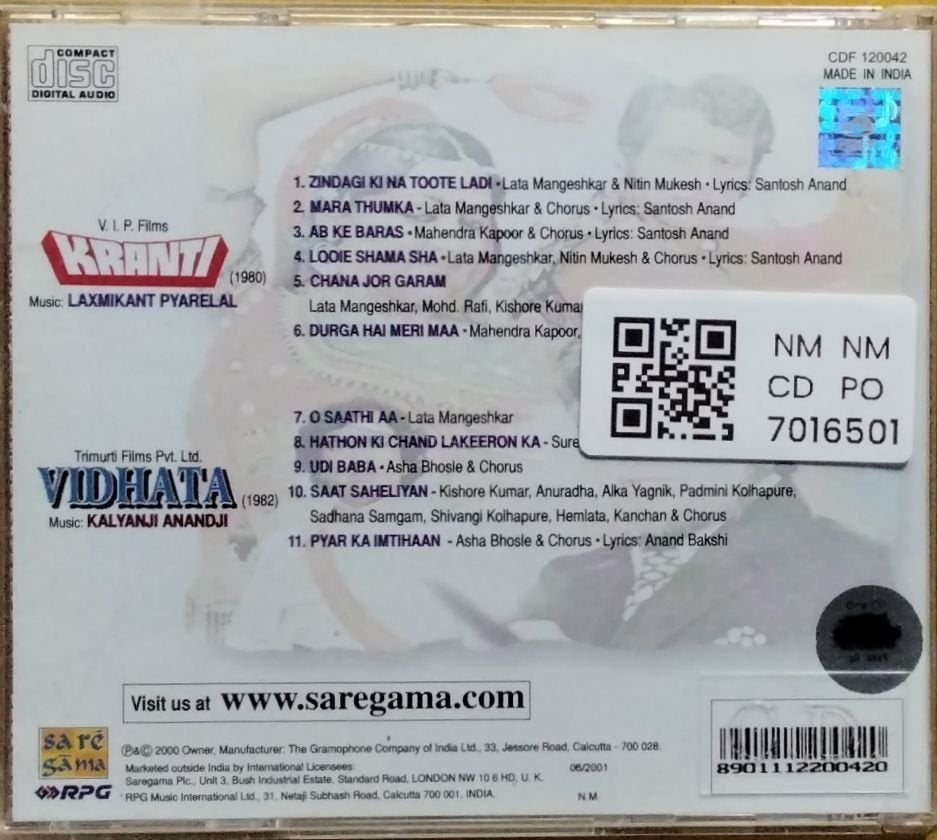 Laxmikant Pyarelal, Kalyanji Anandji - Kranti / Vidhata (CD)