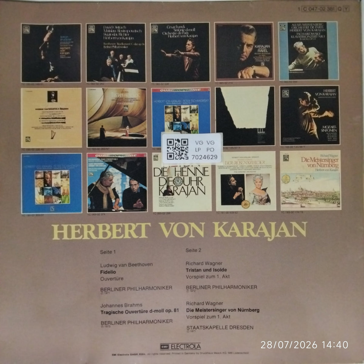 Herbert von Karajan - Beethoven Wagner Brahms (Vinyl)