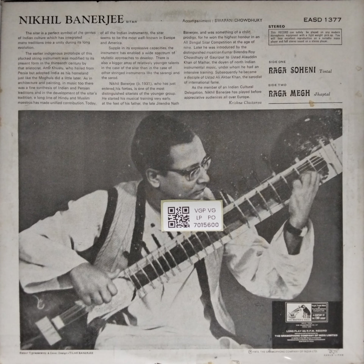 Nikhil Banerjee - Nikhil Banerjee Sitar (Vinyl)