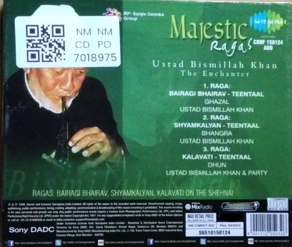 Ustad Bismillah Khan - Majestic Ragas (CD)