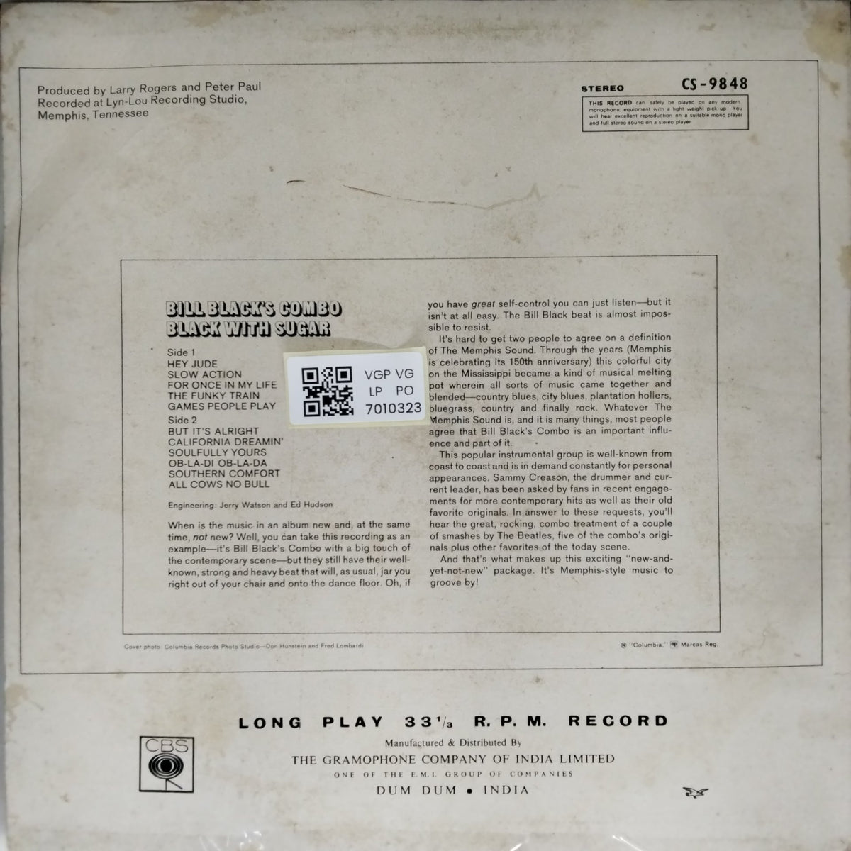 Bill Black's Combo - Black With Sugar (Vinyl)