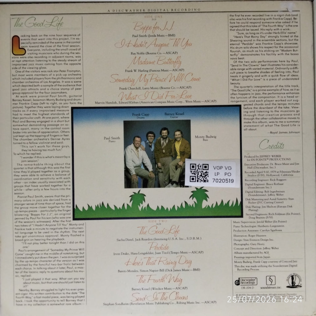 Paul Smith, Monty Budwig, Frank Capp, Barney Kessel - The Good Life (Vinyl)