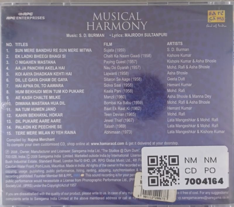 S. D. Burman - Musical Harmony (CD)