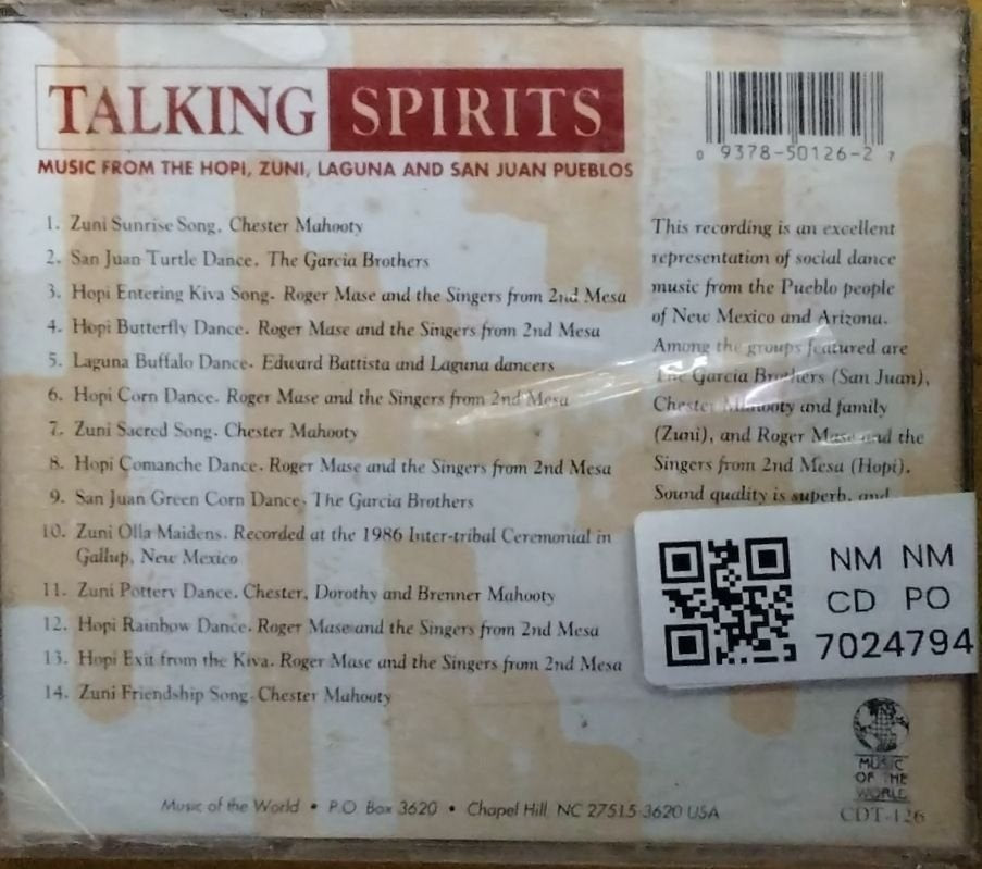 The Garcia Brothers, Chester Mahooty, Roger Mase and the Singers from 2nd Mesa, Edward Battista and Laguna dancers, Dorothy and Brenner Mahooty - Talking Spirits (CD)