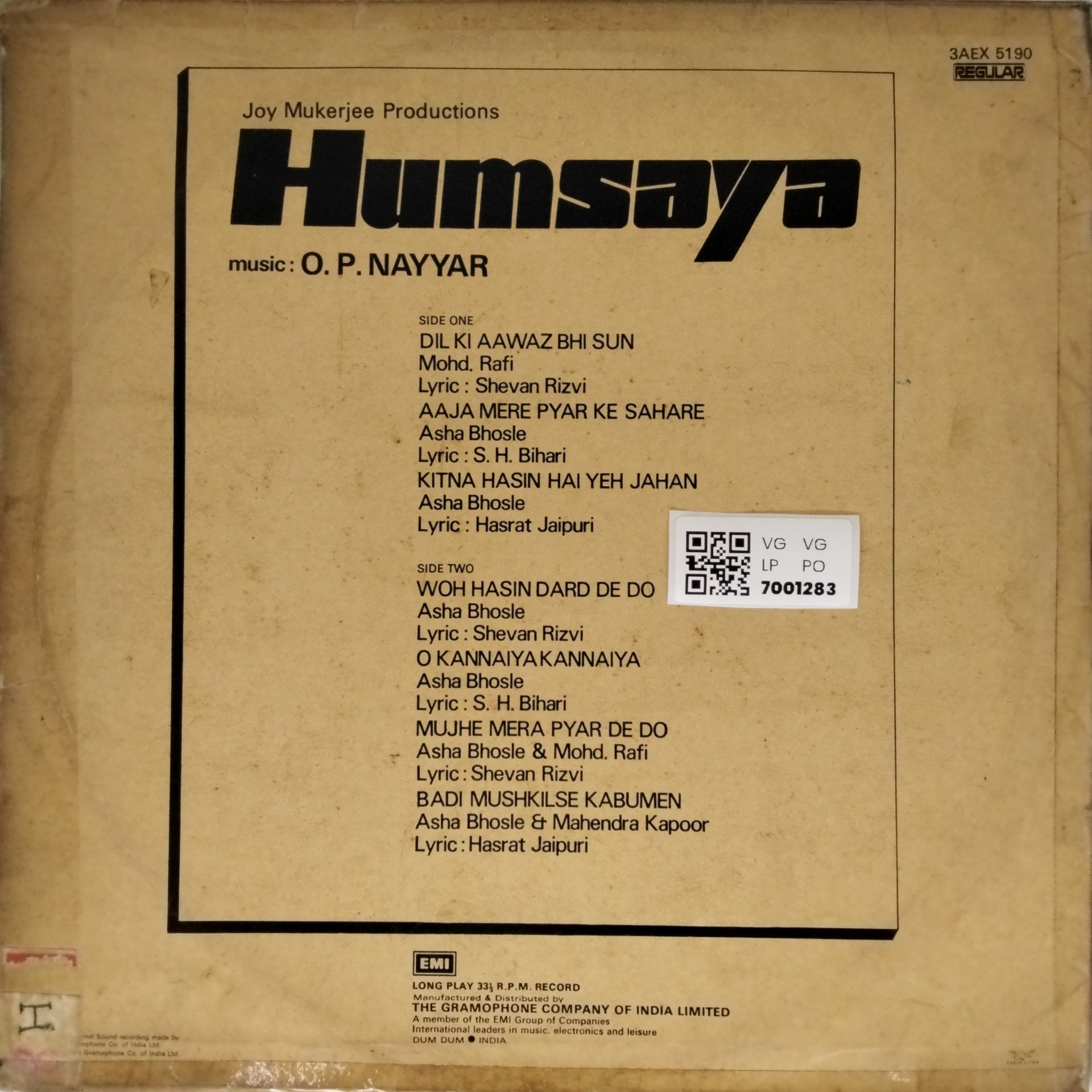 O. P. Nayyar - Humsaya (Vinyl)