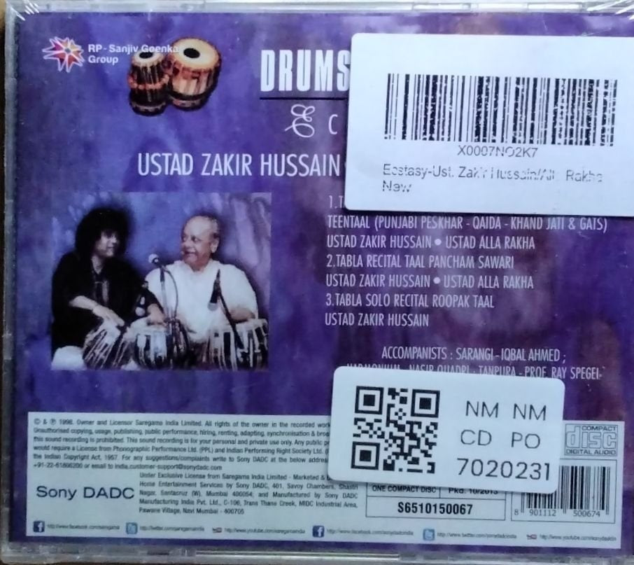 Ustad Zakir Hussain, Ustad Alla Rakha - Drums of India: Ecstasy (CD)