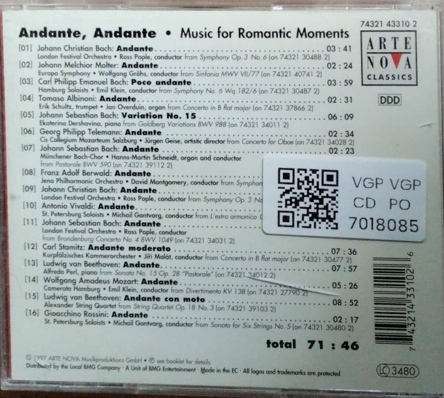 Various - Andante, Andante: Music for Romantic Moments (CD)