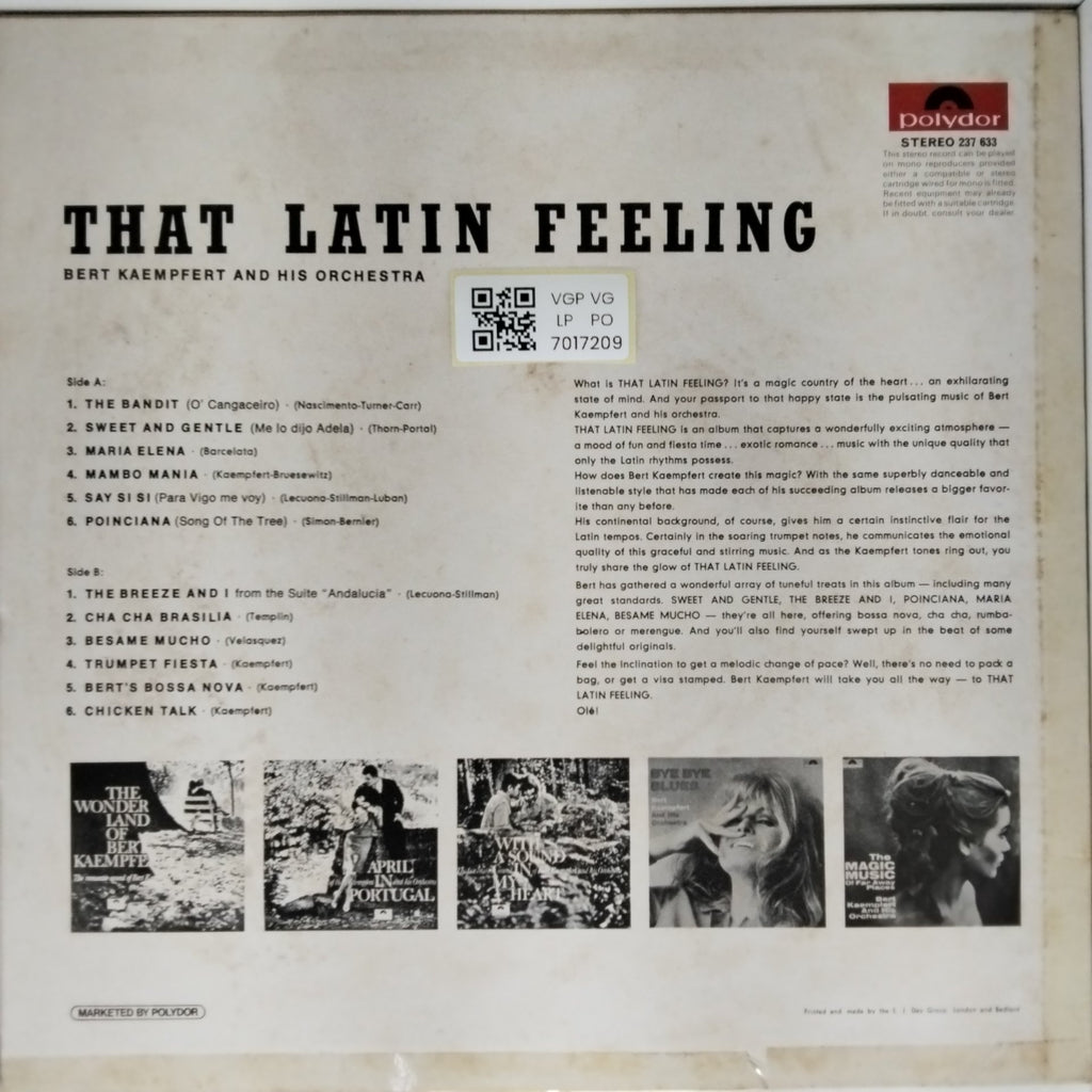 Bert Kaempfert and his Orchestra - That Latin Feeling (Vinyl)