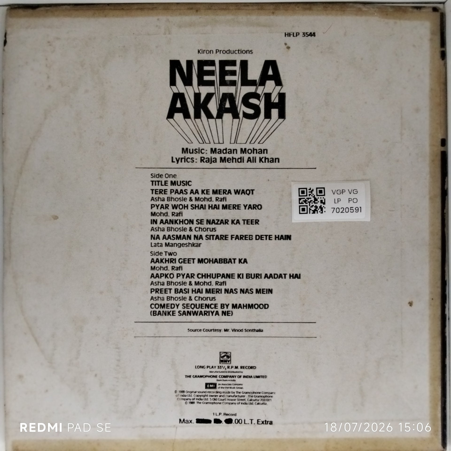 Madan Mohan - Neela Akash (Vinyl)