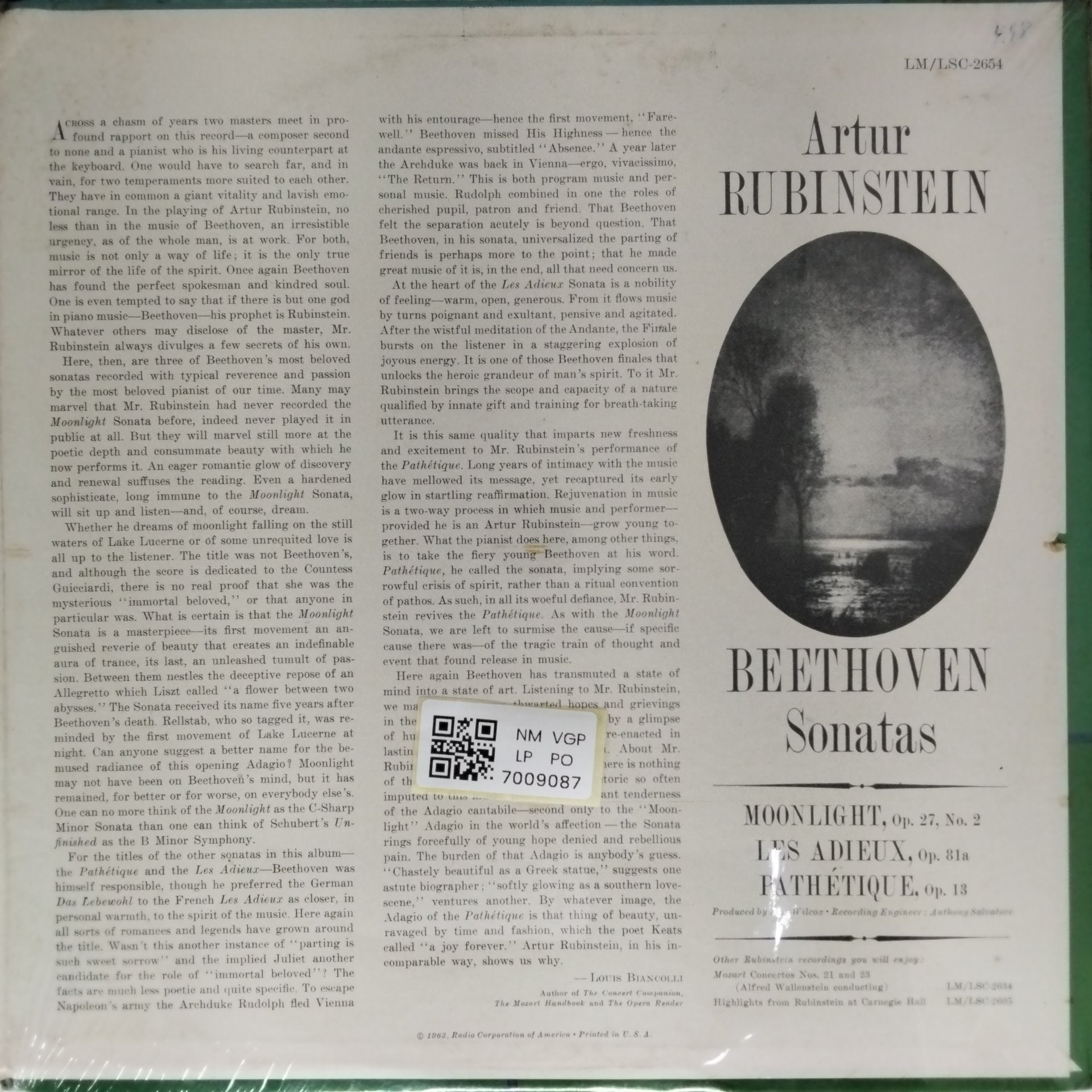 Artur Rubinstein - Beethoven Sonatas: Moonlight, Pathétique, Les Adieux (Vinyl)