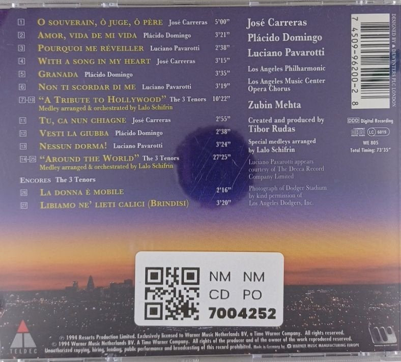 José Carreras, Plácido Domingo, Luciano Pavarotti, Zubin Mehta - The 3 Tenors in Concert 1994 (CD)