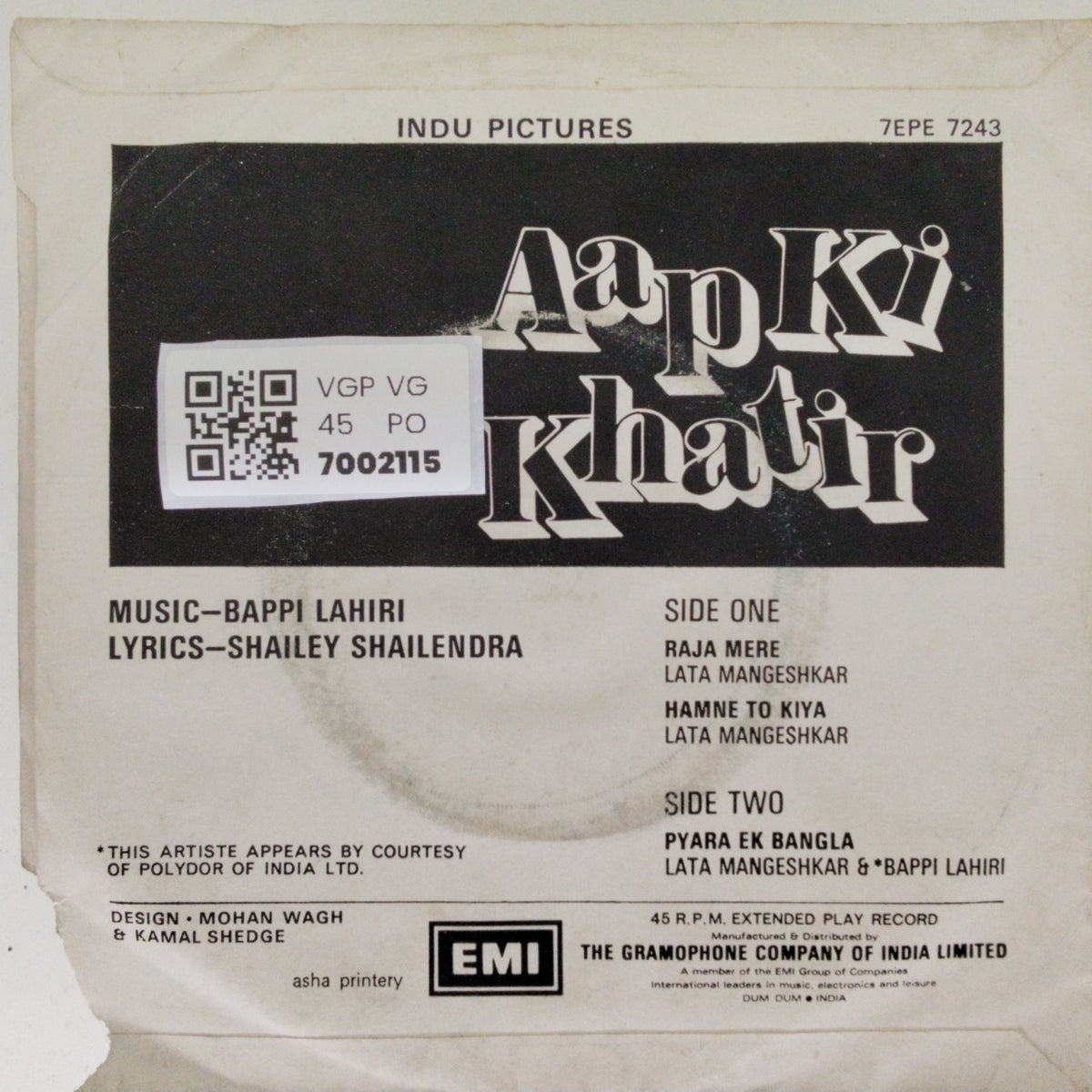 Bappi Lahiri - Aap Ki Khatir (45-RPM)