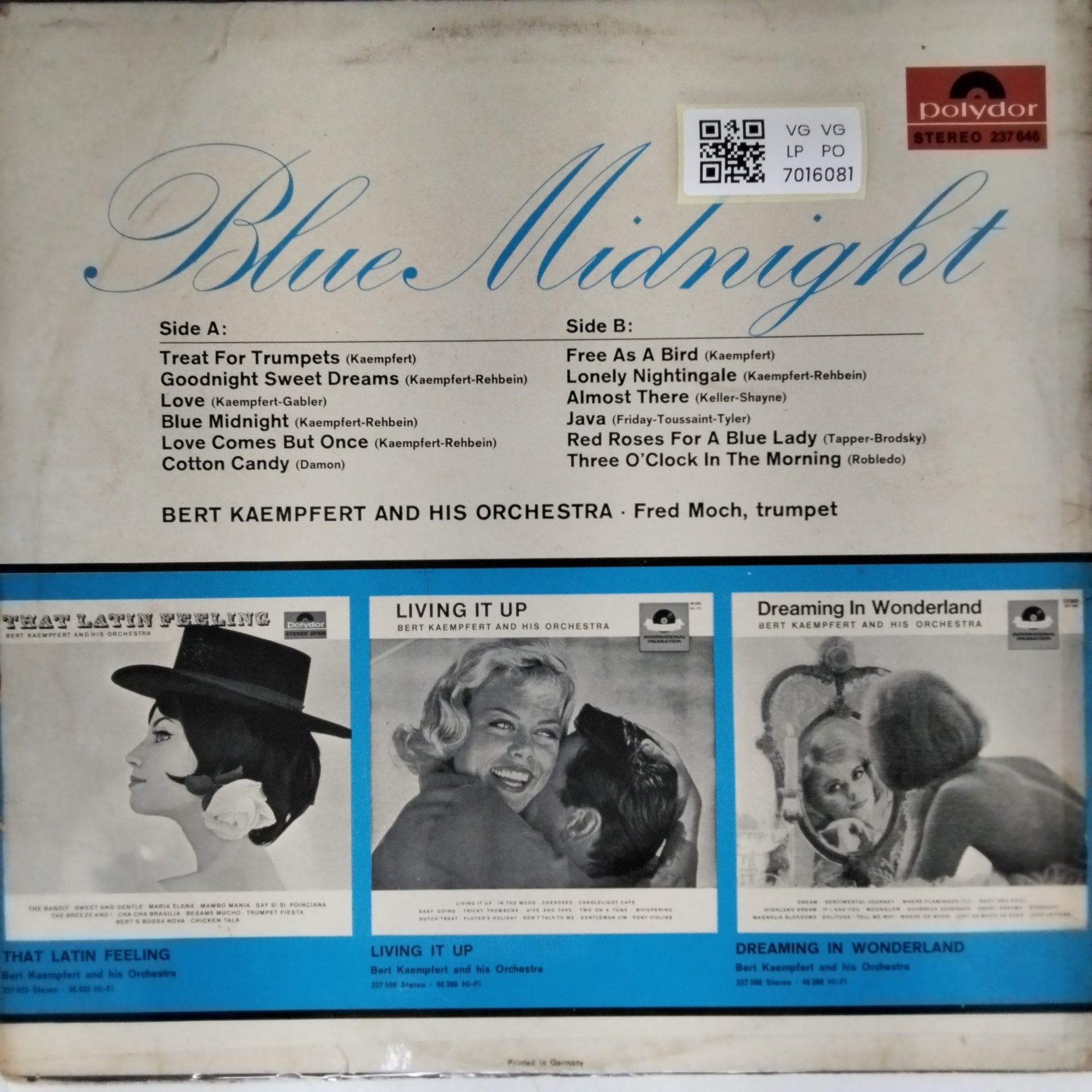 Bert Kaempfert And His Orchestra - Blue Midnight (Vinyl)