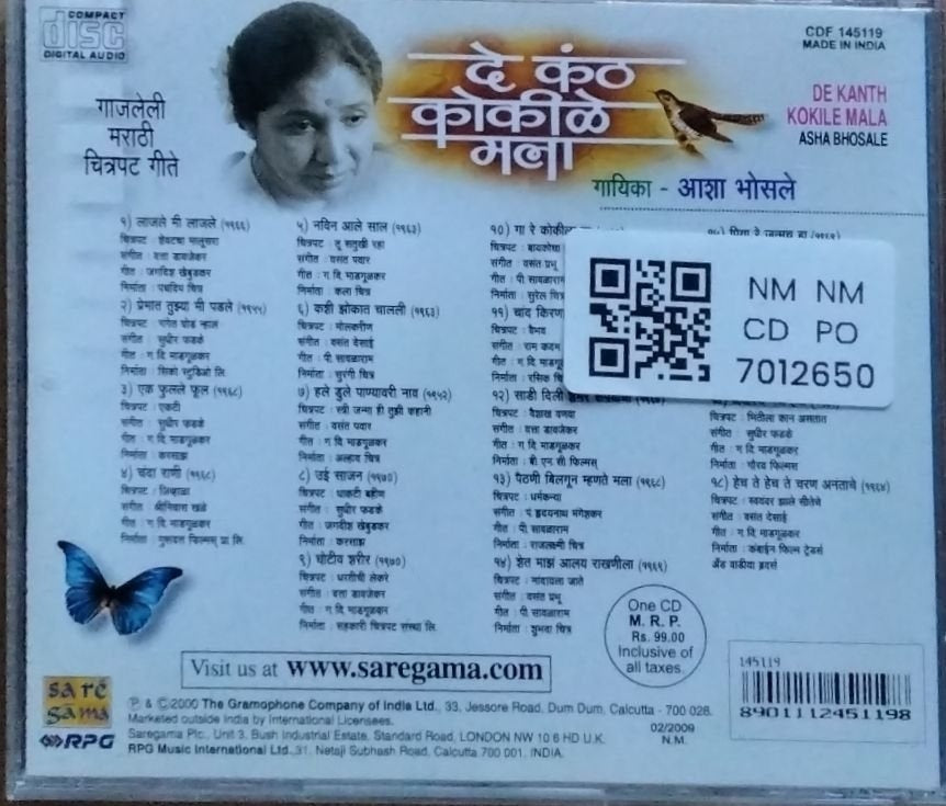 Asha Bhosle - De Kanth Kokile Mala (CD)