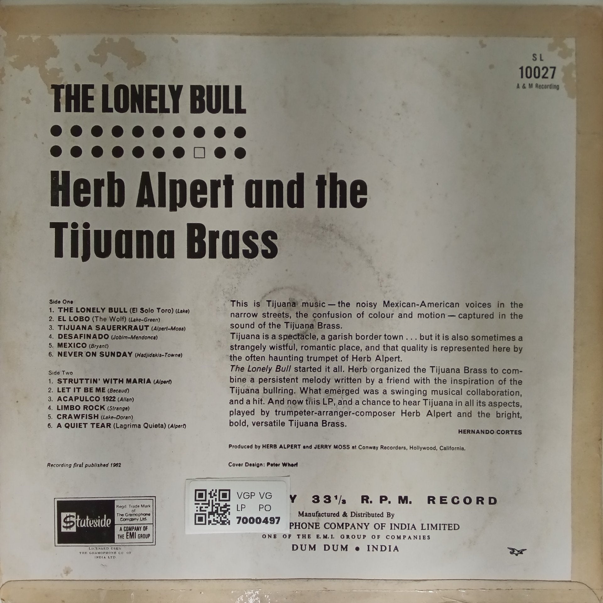 Herb Alpert and the Tijuana Brass - The Lonely Bull (Vinyl)
