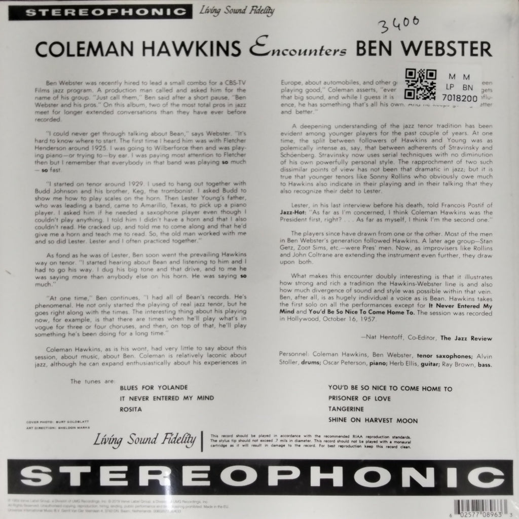 Coleman Hawkins, Ben Webster - Encounters (Vinyl)