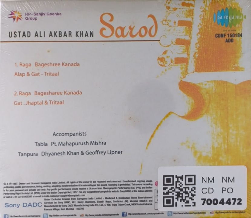 Ustad Ali Akbar Khan - Sarod (CD)