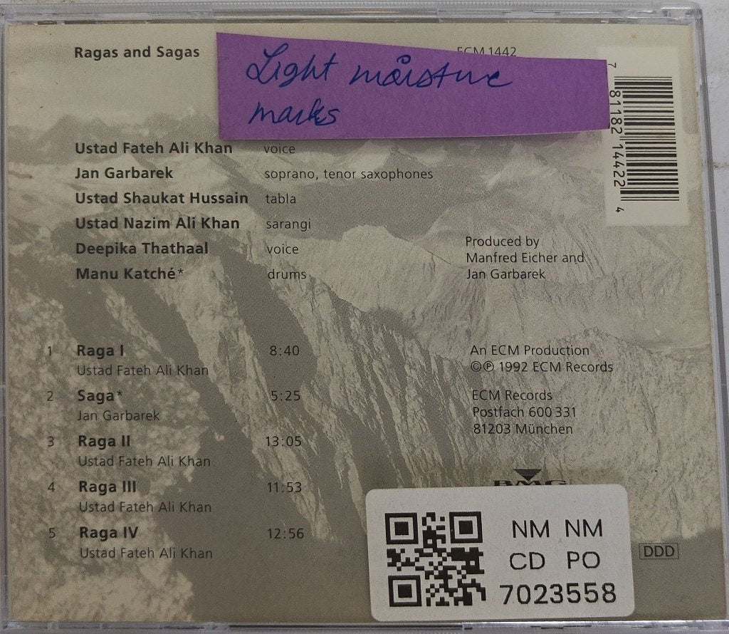 Jan Garbarek, Ustad Fateh Ali Khan - Ragas and Sagas (CD)