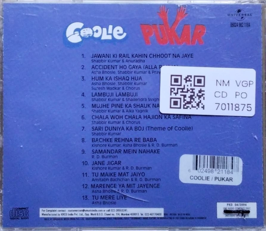 Laxmikant Pyarelal, R.D. Burman - Coolie / Pukar (CD)