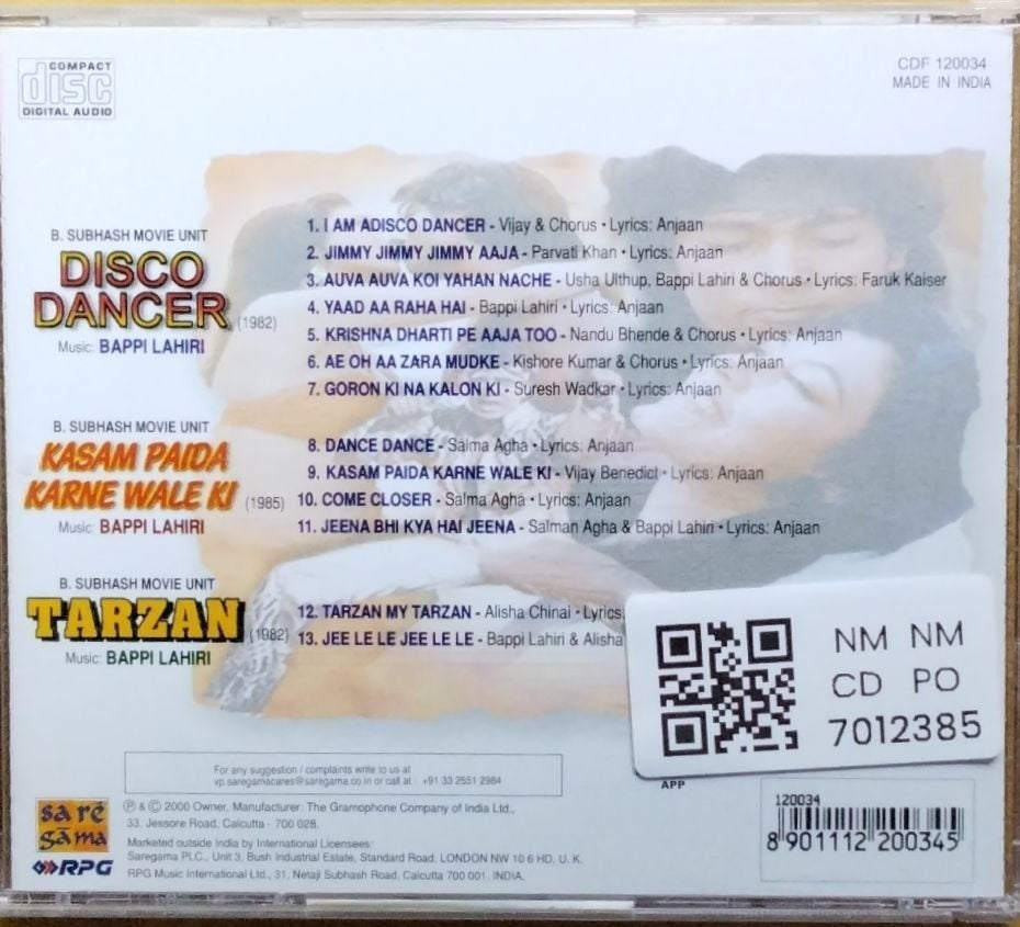 Bappi Lahiri - Disco Dancer, Kasam Paida Karne Wale Ki, Tarzan (CD)
